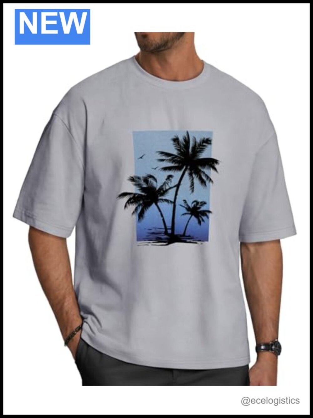 Oversized Crewneck Graphic Tee Short Sleeve Loose Fit Tops